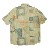 HAUPT Mens Shirt Green Viscose Crazy Pattern L