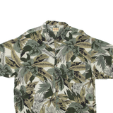 LB Mens Hawaiian Shirt Green Floral L