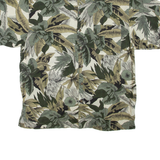 LB Mens Hawaiian Shirt Green Floral L