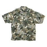 LB Mens Hawaiian Shirt Green Floral L