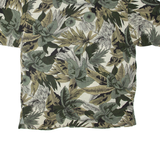 LB Mens Hawaiian Shirt Green Floral L