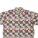CROSSINGS Mens Hawaiian Shirt Beige Crazy Pattern XL