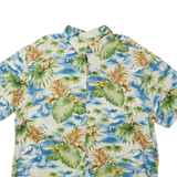 ISLAND SHORES Mens Hawaiian Shirt Blue Crazy Pattern XL