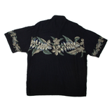 PIERRE CARDIN Mens Hawaiian Shirt Black Floral XL