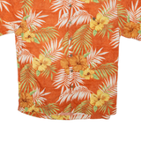 ISLAND SHORES Mens Hawaiian Shirt Orange Floral M