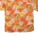 ISLAND SHORES Mens Hawaiian Shirt Orange Floral M