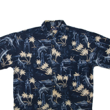 PURITAN Mens Hawaiian Shirt Blue Crazy Pattern L