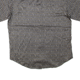 PERRY ELLIS Mens Shirt Grey Silk Geometric L