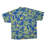 QUIKSILVER Mens Hawaiian Shirt Blue Crazy Pattern 2XL