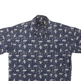 NEURON BLUE Mens Shirt Blue Crazy Pattern L