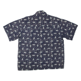 NEURON BLUE Mens Shirt Blue Crazy Pattern L