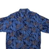 PURITAN Mens Hawaiian Shirt Blue Floral M