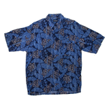 PURITAN Mens Hawaiian Shirt Blue Floral M