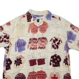 MATSUDA Mens Shirt Beige Crazy Pattern M