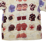 MATSUDA Mens Shirt Beige Crazy Pattern M