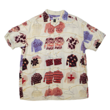 MATSUDA Mens Shirt Beige Crazy Pattern M