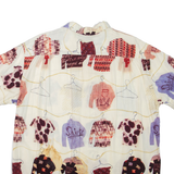 MATSUDA Mens Shirt Beige Crazy Pattern M