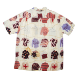 MATSUDA Mens Shirt Beige Crazy Pattern M