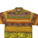 TOMMY BAHAMA Mens Hawaiian Shirt Brown Striped S