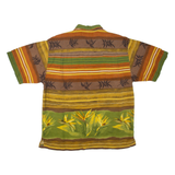 TOMMY BAHAMA Mens Hawaiian Shirt Brown Striped S