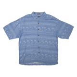 ST. JOHN'S BAY Mens Hawaiian Shirt Blue Silk M