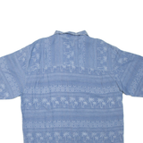 ST. JOHN'S BAY Mens Hawaiian Shirt Blue Silk M