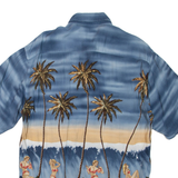 PIERRE CARDIN Mens Hawaiian Shirt Blue Crazy Pattern M