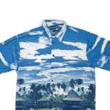 TXT Mens Hawaiian Shirt Blue Crazy Pattern L