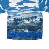 TXT Mens Hawaiian Shirt Blue Crazy Pattern L