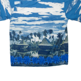 TXT Mens Hawaiian Shirt Blue Crazy Pattern L