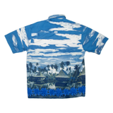 TXT Mens Hawaiian Shirt Blue Crazy Pattern L