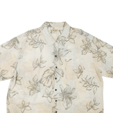 Mens Hawaiian Shirt Beige Floral 2XL