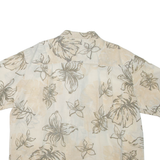 Mens Hawaiian Shirt Beige Floral 2XL