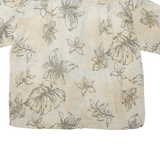 Mens Hawaiian Shirt Beige Floral 2XL