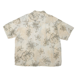 Mens Hawaiian Shirt Beige Floral 2XL
