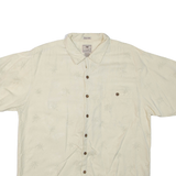 LUAU Mens Shirt Beige Silk L