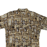 BAMBOO CLAY Mens Shirt Beige Crazy Pattern L