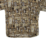 BAMBOO CLAY Mens Shirt Beige Crazy Pattern L