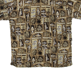 BAMBOO CLAY Mens Shirt Beige Crazy Pattern L