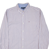 TOMMY HILFIGER Mens Shirt Blue Striped Long Sleeve XL