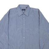 KANGOL Mens Plain Shirt Blue Long Sleeve 2XL