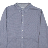 NAUTICA Mens Shirt Grey Gingham Long Sleeve XL