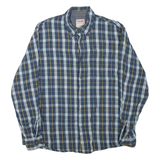 WRANGLER Mens Shirt Blue Check Long Sleeve L