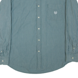 CHAPS Mens Shirt Green Striped Long Sleeve XL