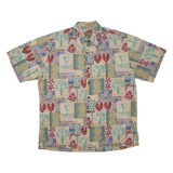 TWO PALMS Mens Shirt Green Crazy Pattern L