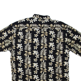 PIERRE CARDIN Mens Hawaiian Shirt Black Floral L