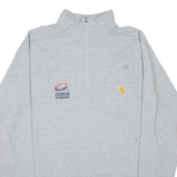 CARHARTT Mens T-Shirt Grey Long Sleeve 1/4 Zip L