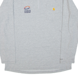 CARHARTT Mens T-Shirt Grey Long Sleeve 1/4 Zip L