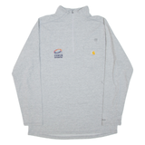CARHARTT Mens T-Shirt Grey Long Sleeve 1/4 Zip L