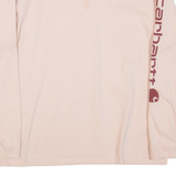 CARHARTT Loose Fit Womens T-Shirt Pink Long Sleeve L